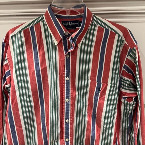 Ralph Lauren Striped Oxford Shirt RARE Western Colorful Large - Picture 1 of 10